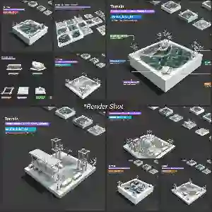 Snowy winter terrain, lakes and ponds 3d game assets for Unity 1